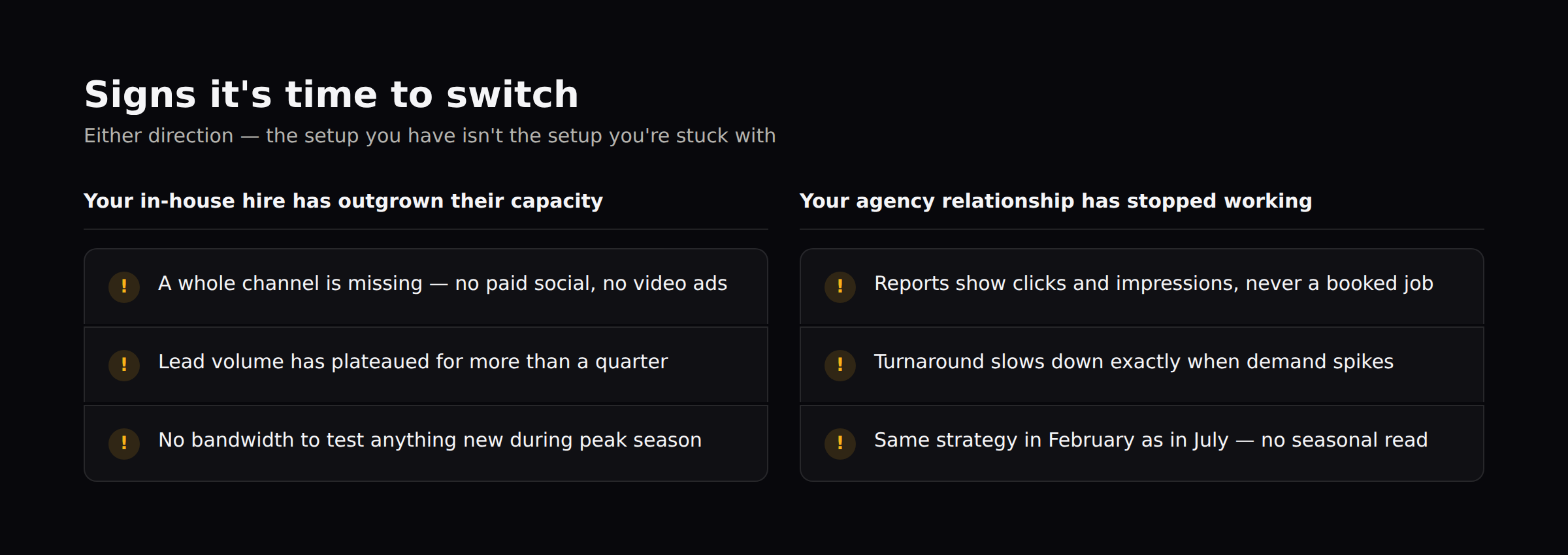 Checklist: signs it's time to switch your HVAC marketing setup
